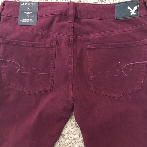 American Eagle Maroon Jegging NWT Size 6 Short - Picture 7 of 7